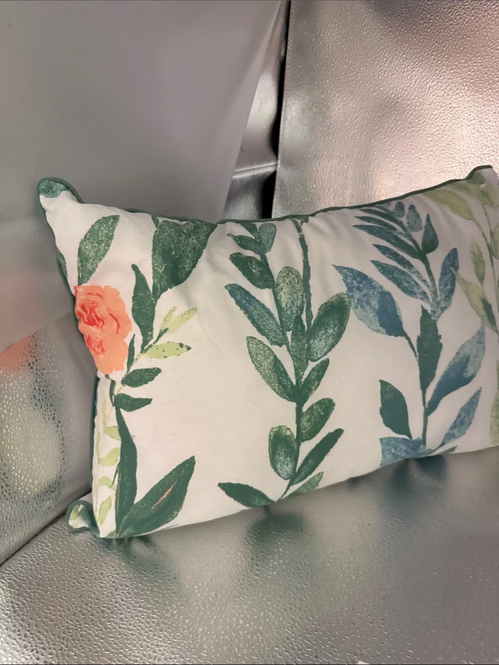 Water color pillows.One square and rectangle with roses and greenery.
